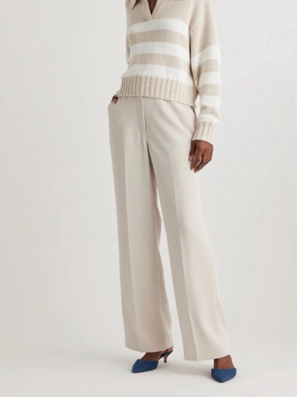 New NWT Quince Stretch Crepe Classic Trouser Pants